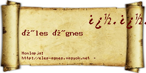 Éles Ágnes névjegykártya